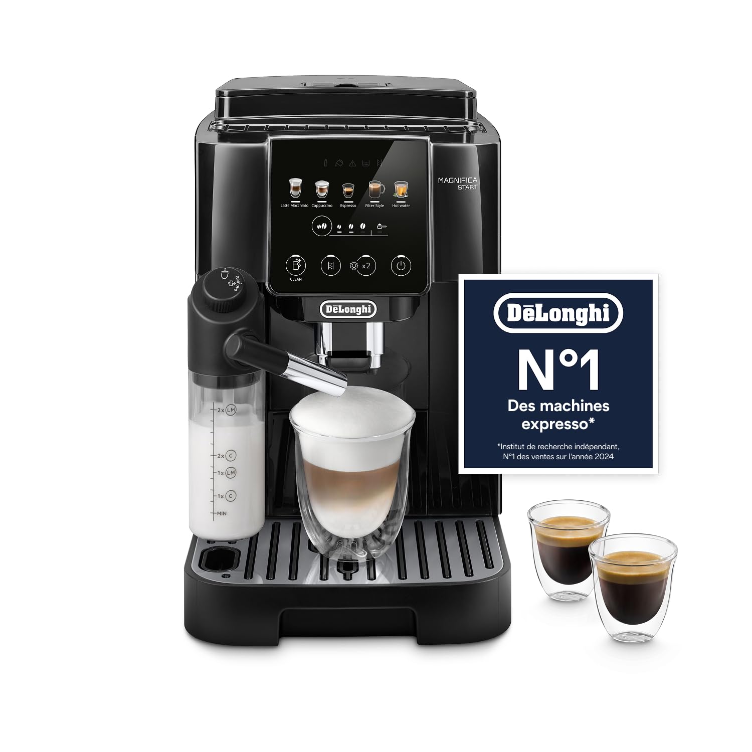 Magnifica Start Perfetto – Machine à Café Automatique avec Broyeur, Mousseur LatteCrema, Noir