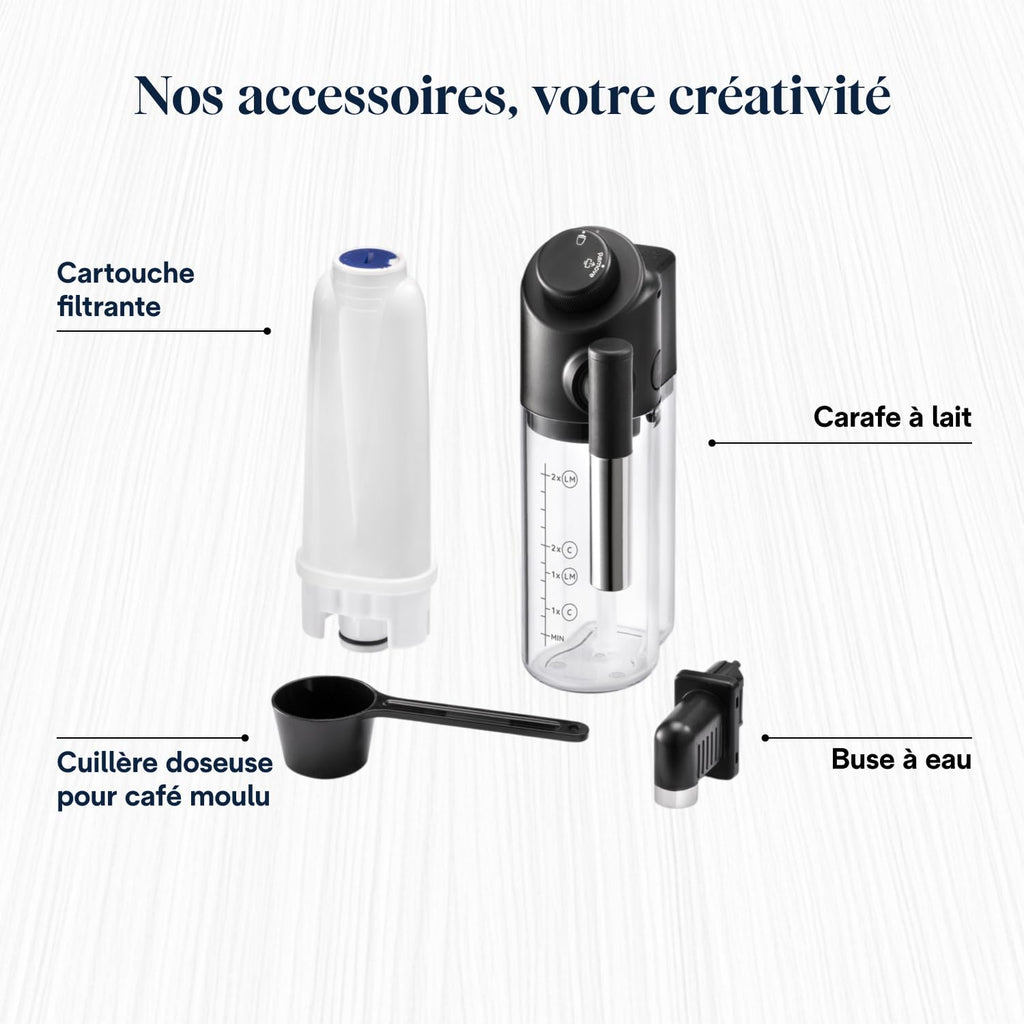 Magnifica Evo Perfetto – Machine à Café Automatique avec Broyeur, Mousseur LatteCrema, 7 Boissons, Argent et Noir