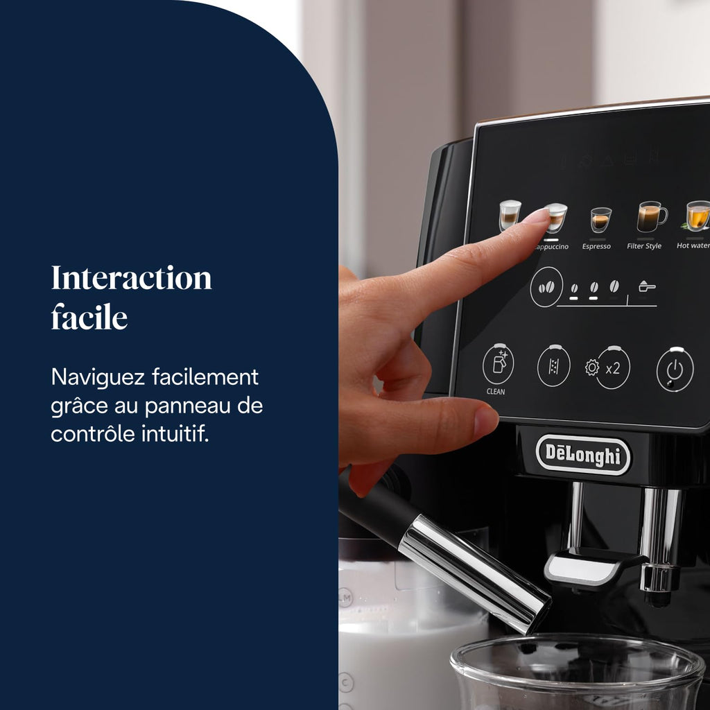 Magnifica Start Perfetto – Machine à Café Automatique avec Broyeur, Mousseur LatteCrema, Noir