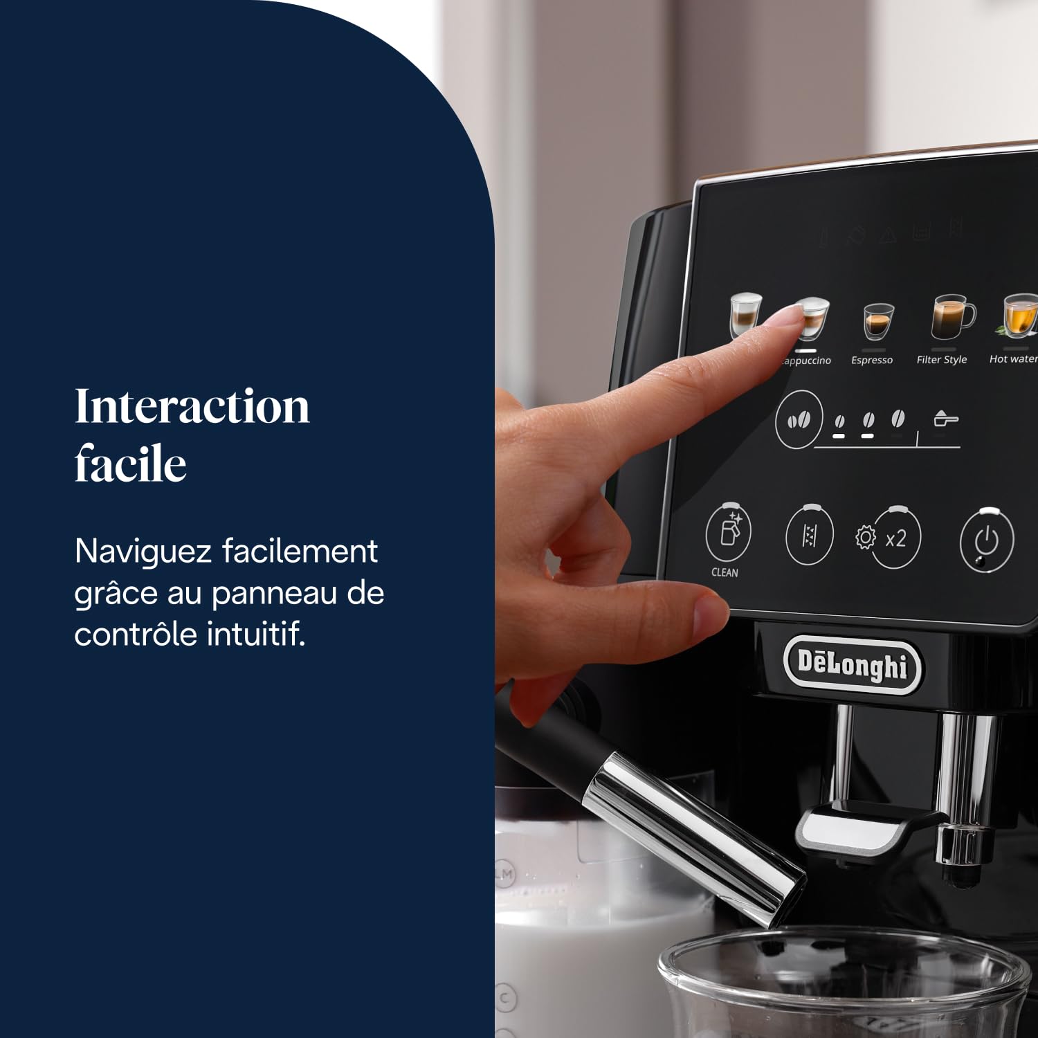 Magnifica Start Perfetto – Machine à Café Automatique avec Broyeur, Mousseur LatteCrema, Noir