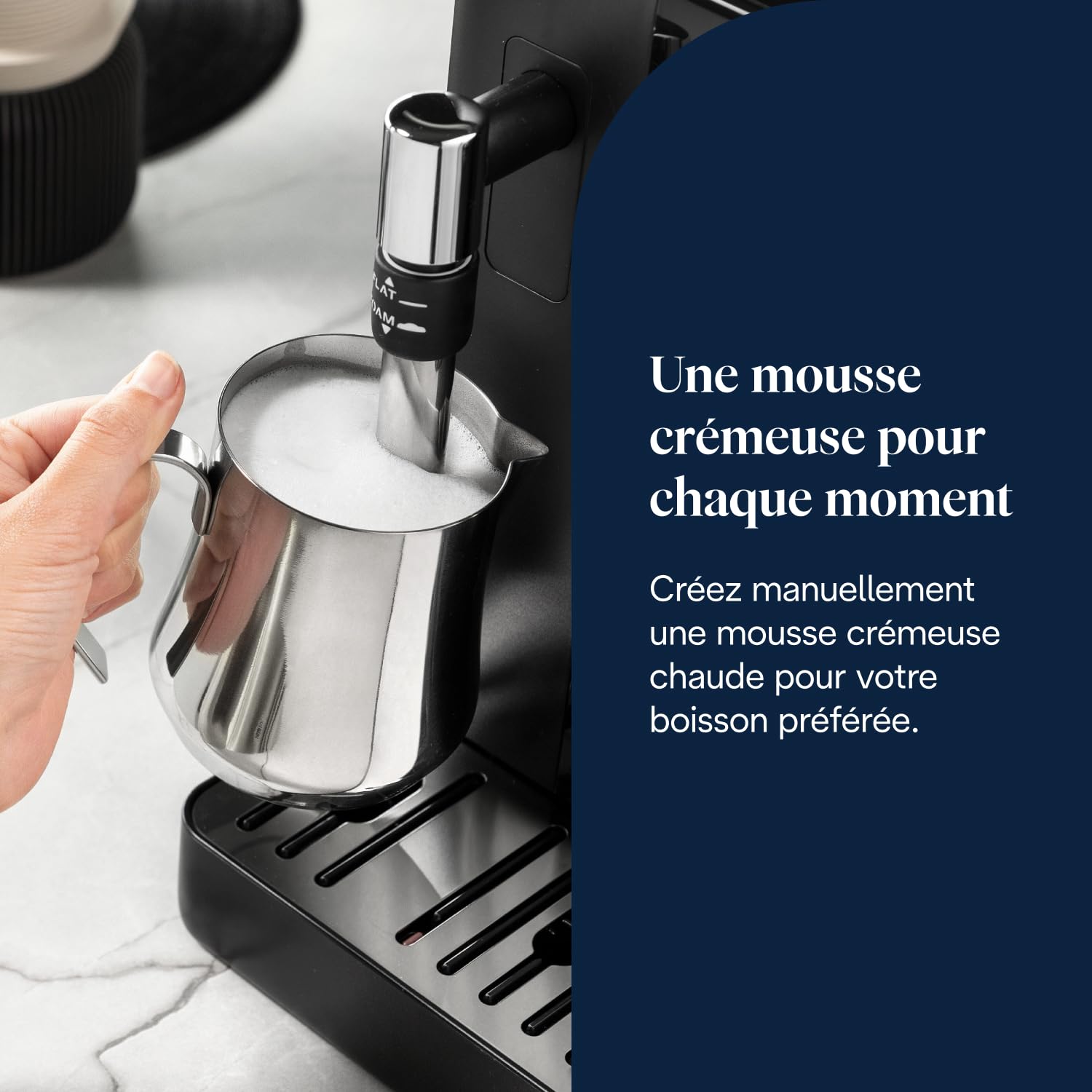 Rivelia Perfetto – Machine à Café Automatique avec Broyeur, Mousseur à Lait, Écran Tactile, 8 Boissons, Noir