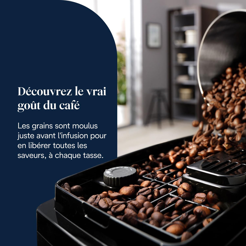 Magnifica Start Perfetto – Machine à Café Automatique avec Broyeur, Mousseur LatteCrema, Noir