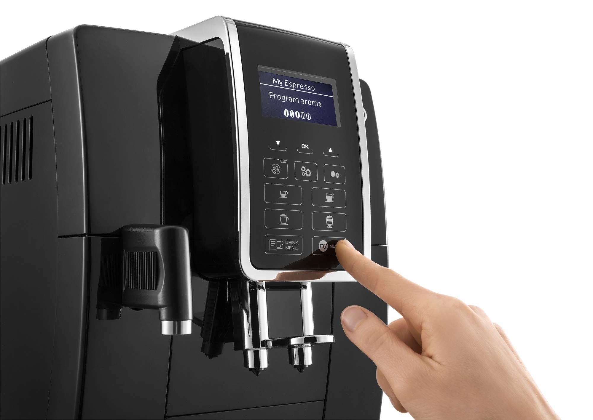 Dinamica – Machine à Café Automatique avec Broyeur, LatteCrema System, Cappuccino et Expresso, 1,8 L, Noir
